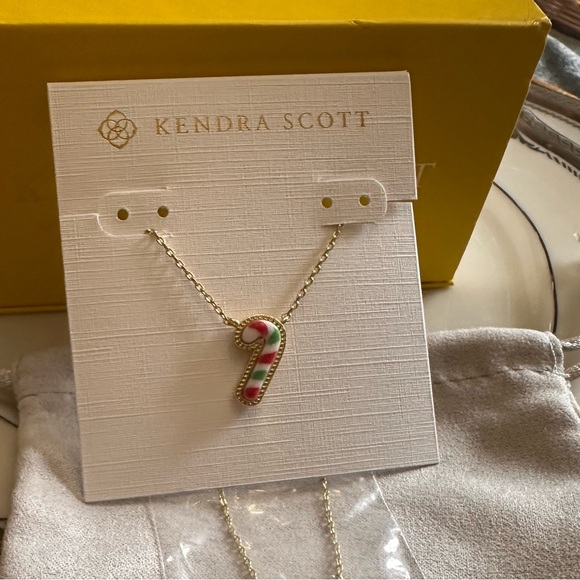 Kendra Scott Gold Candy Cane Pendant Necklace NEW - Picture 3 of 7